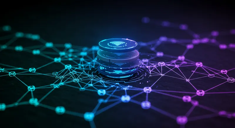 Representação de uma rede mesh corporativa com conectividade 5G.