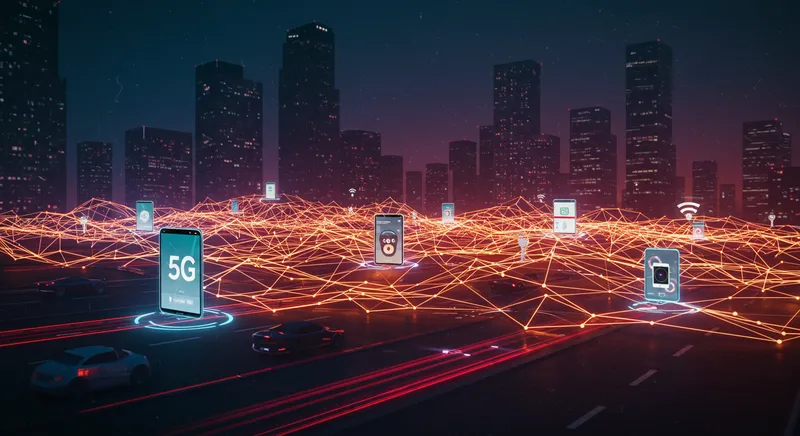 Representação visual de rede mesh corporativa com proteção de dados